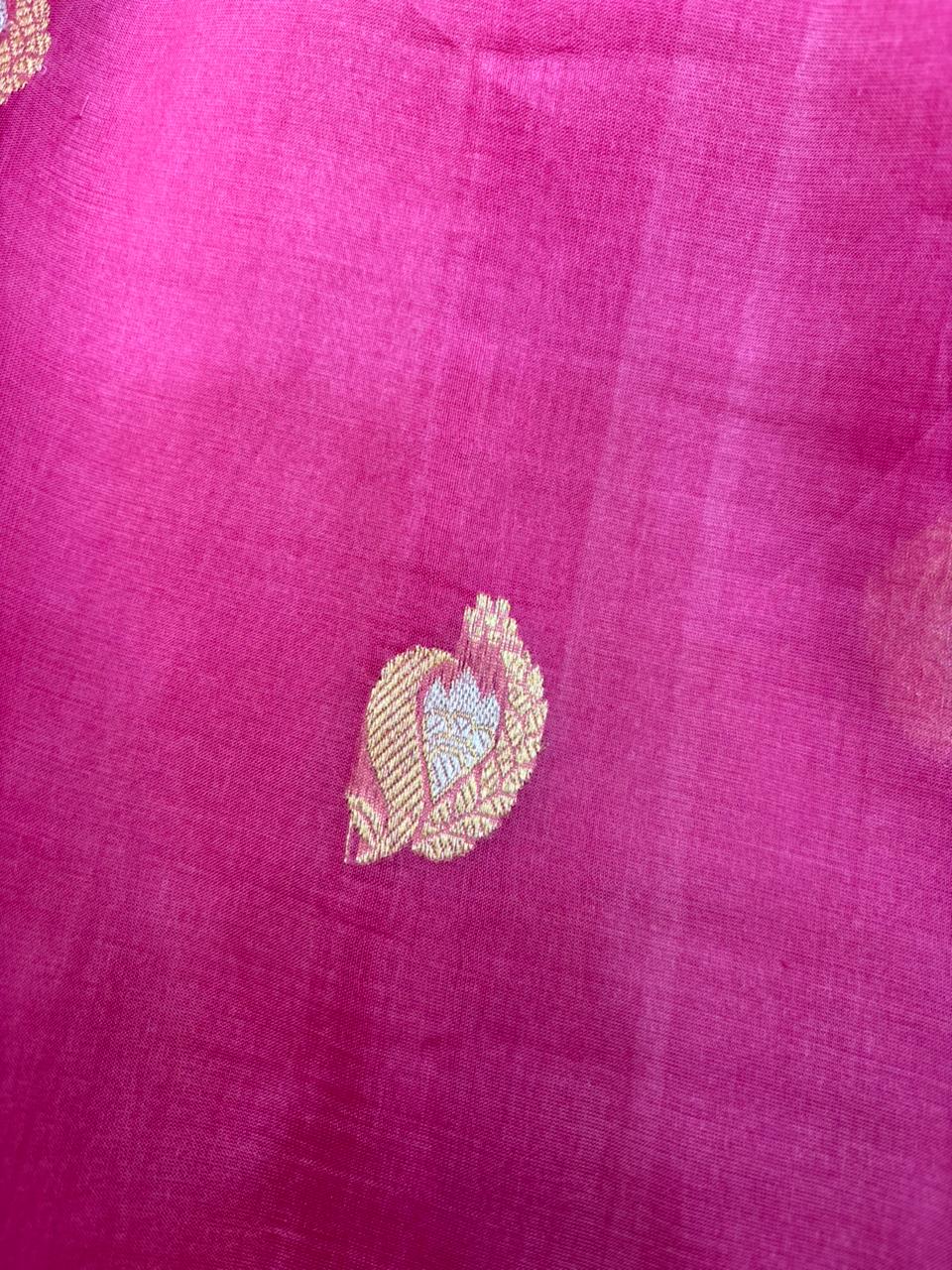 Saree Pure Kora Meena Buta Rani