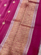 Saree Pure Kora Meena Buta Rani
