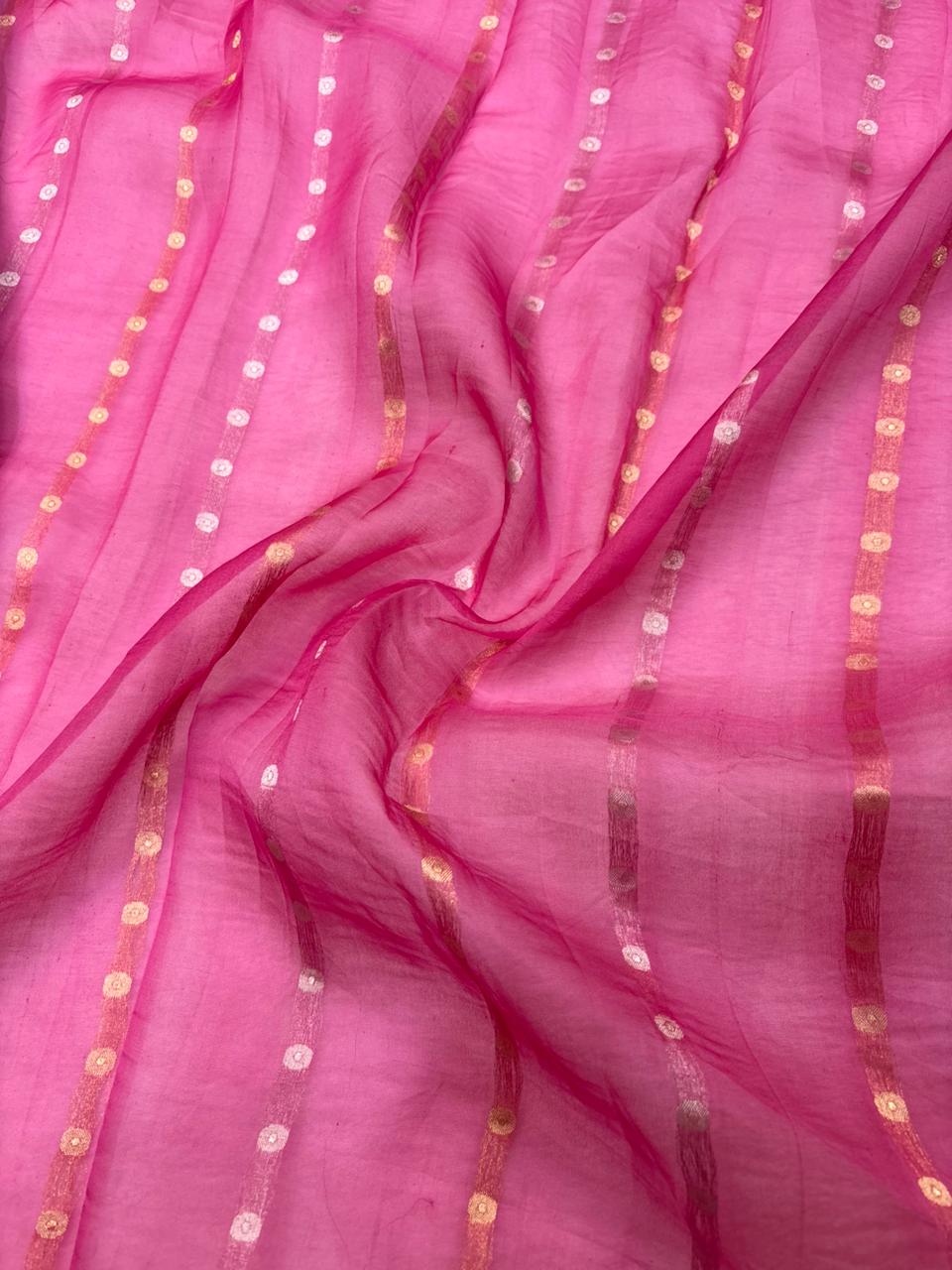 Saree Pure Kora Meena Buta Rani