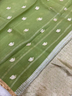 Saree Pure Kora Meena Buta Rani