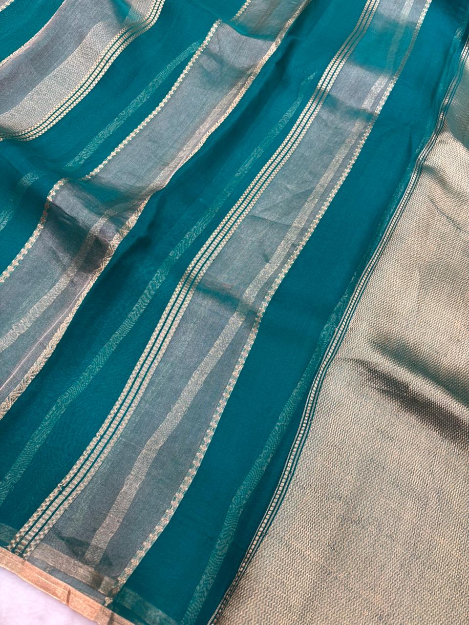Saree Pure Kora Rangkat Stripe