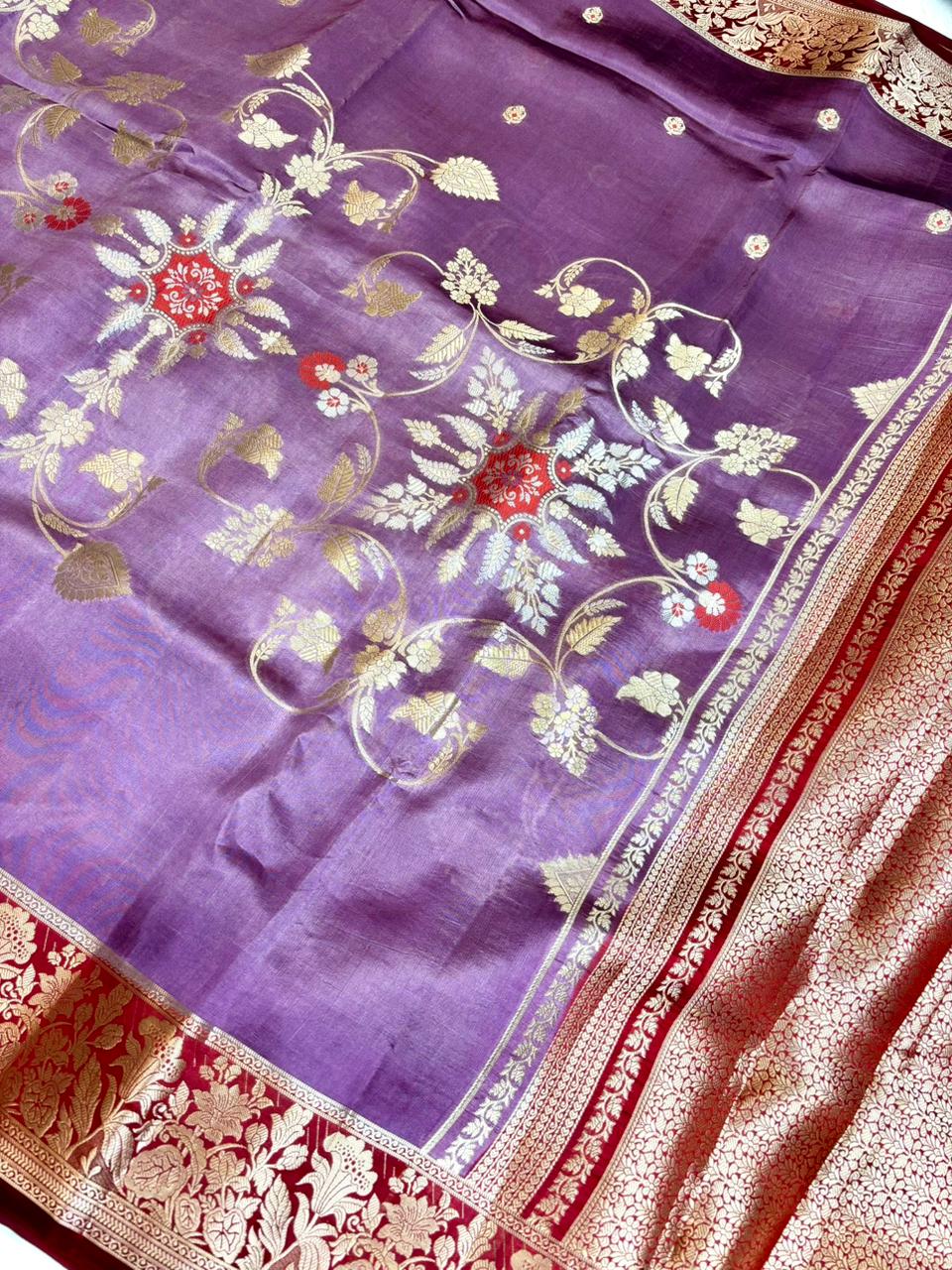 Saree Raw Mango Center Design Meenakari