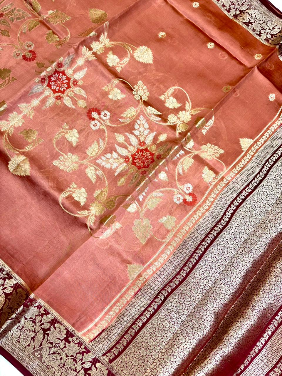 Saree Raw Mango Center Design Meenakari