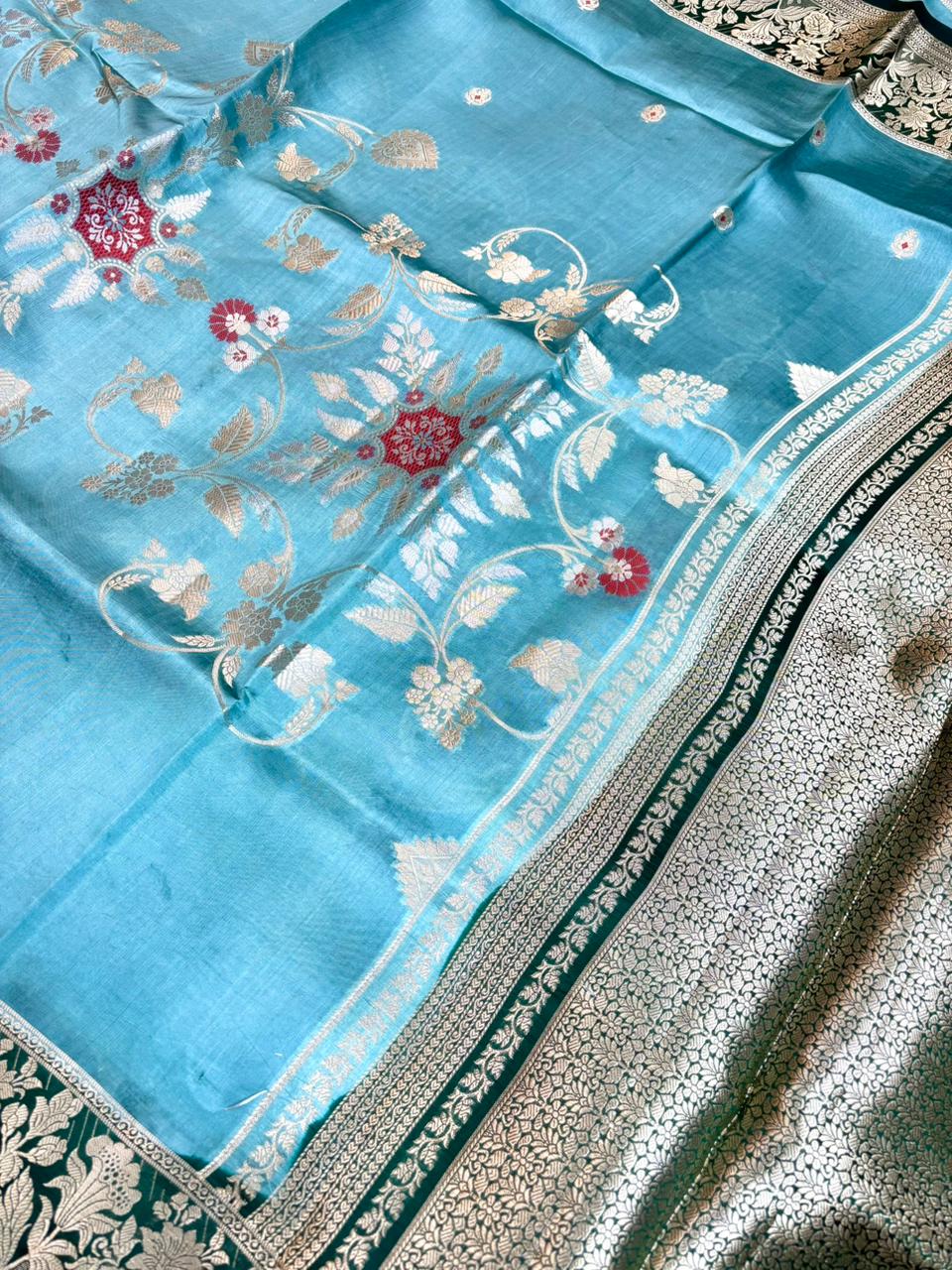 Saree Raw Mango Center Design Meenakari