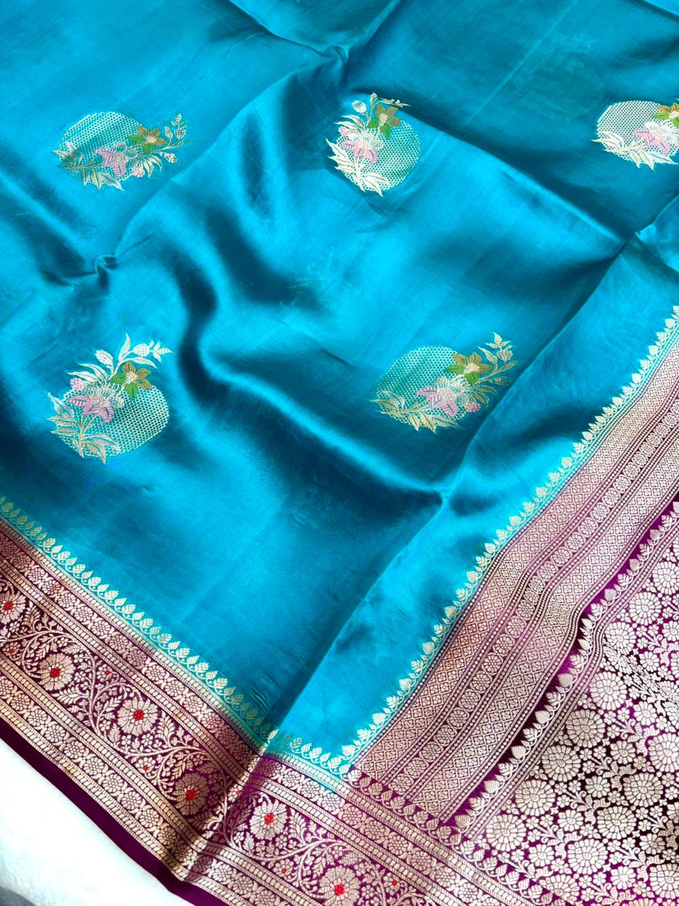 Saree Raw Mango Meenakari Buta