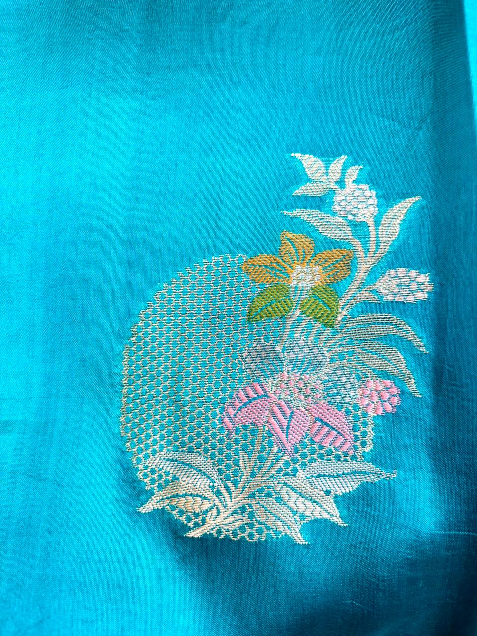 Saree Raw Mango Meenakari Buta