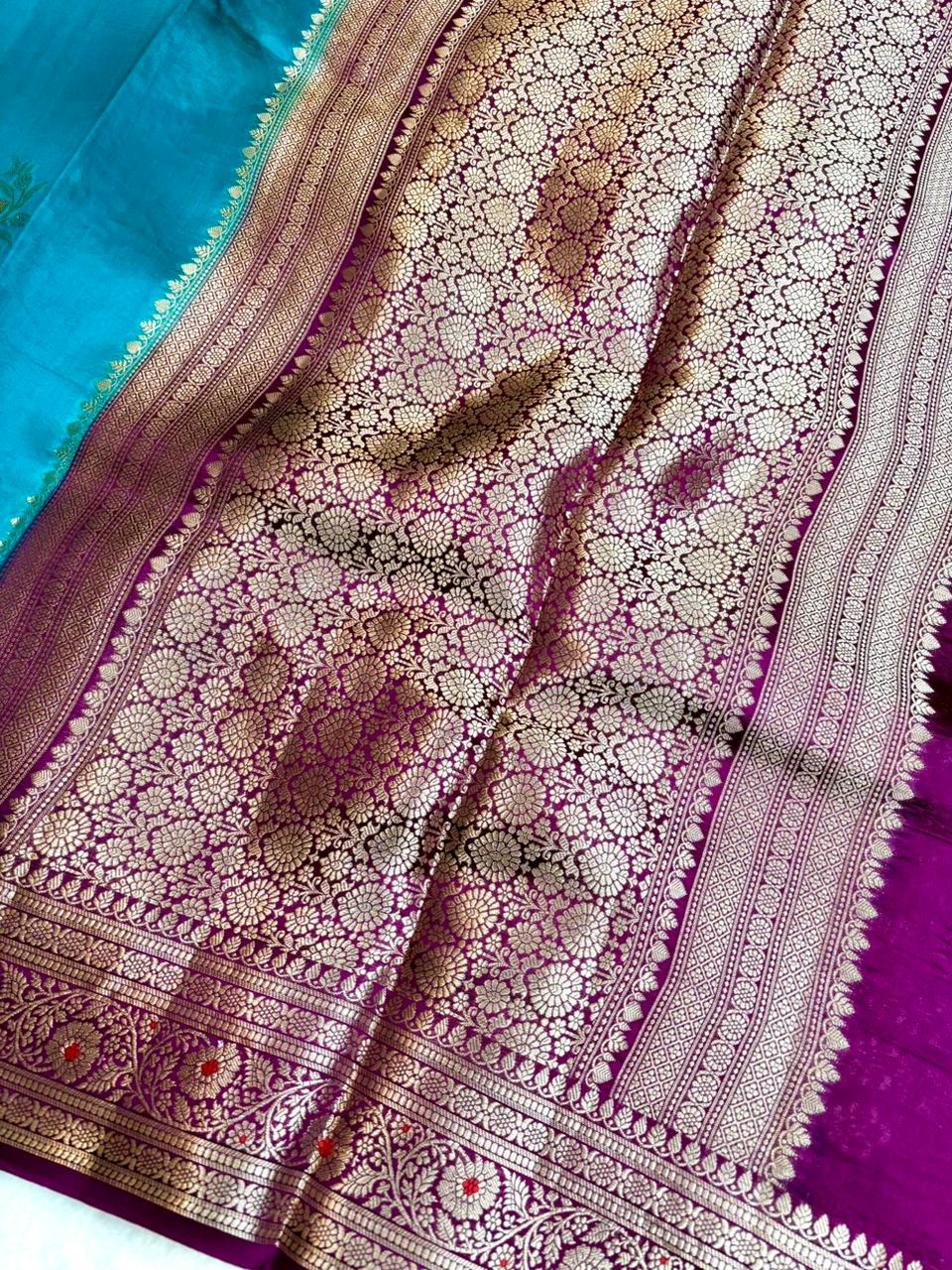 Saree Raw Mango Meenakari Buta