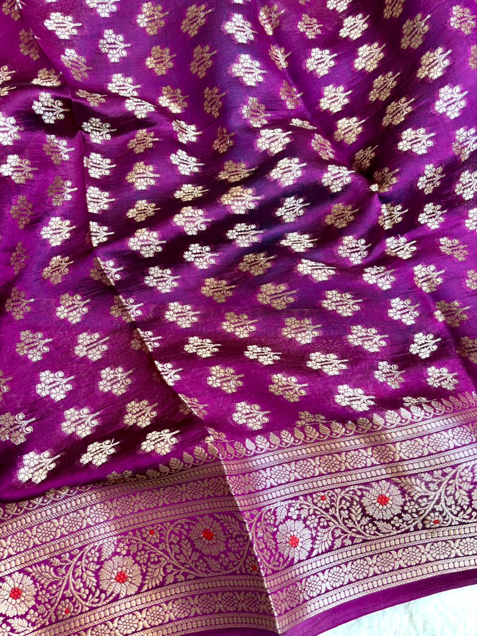 Saree Raw Mango Meenakari Buta