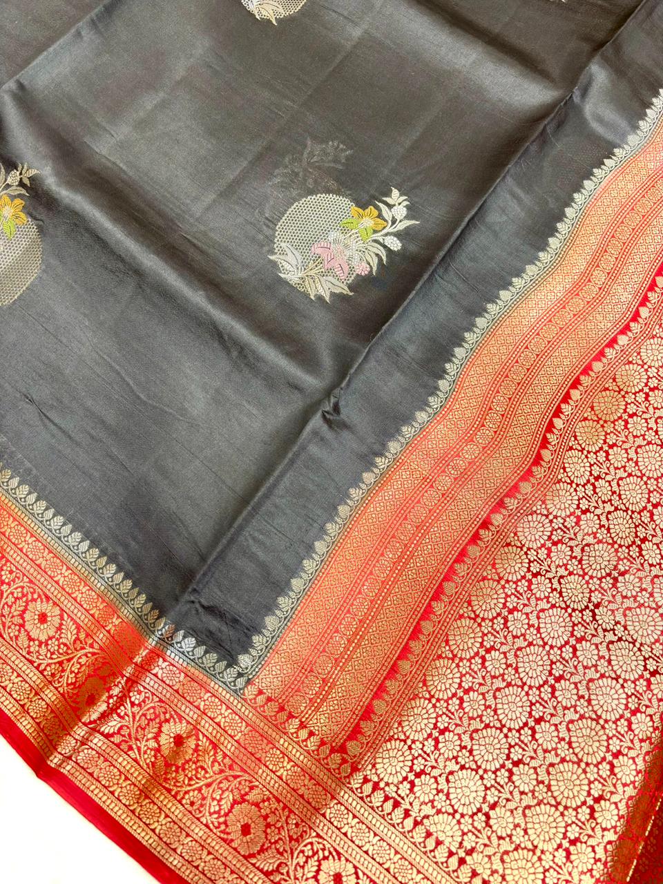 Saree Raw Mango Meenakari Buta