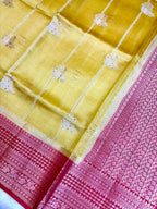 Saree Raw Mango Stripe Buta Meenakari
