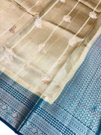 Saree Raw Mango Stripe Buta Meenakari