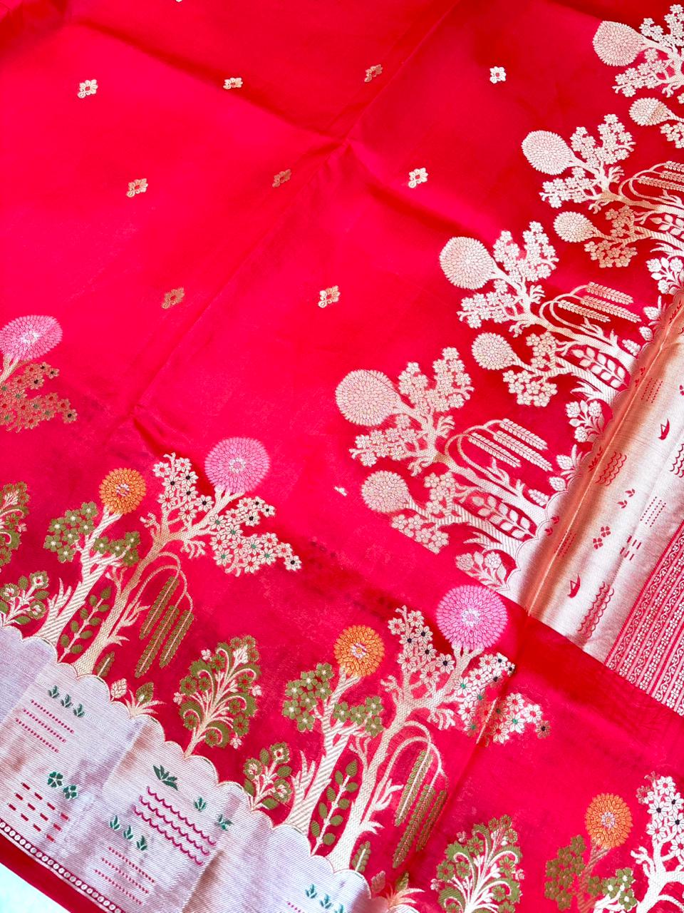 Saree Raw Mango Tree Meenakari