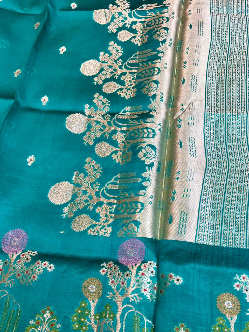 Saree Raw Mango Tree Meenakari
