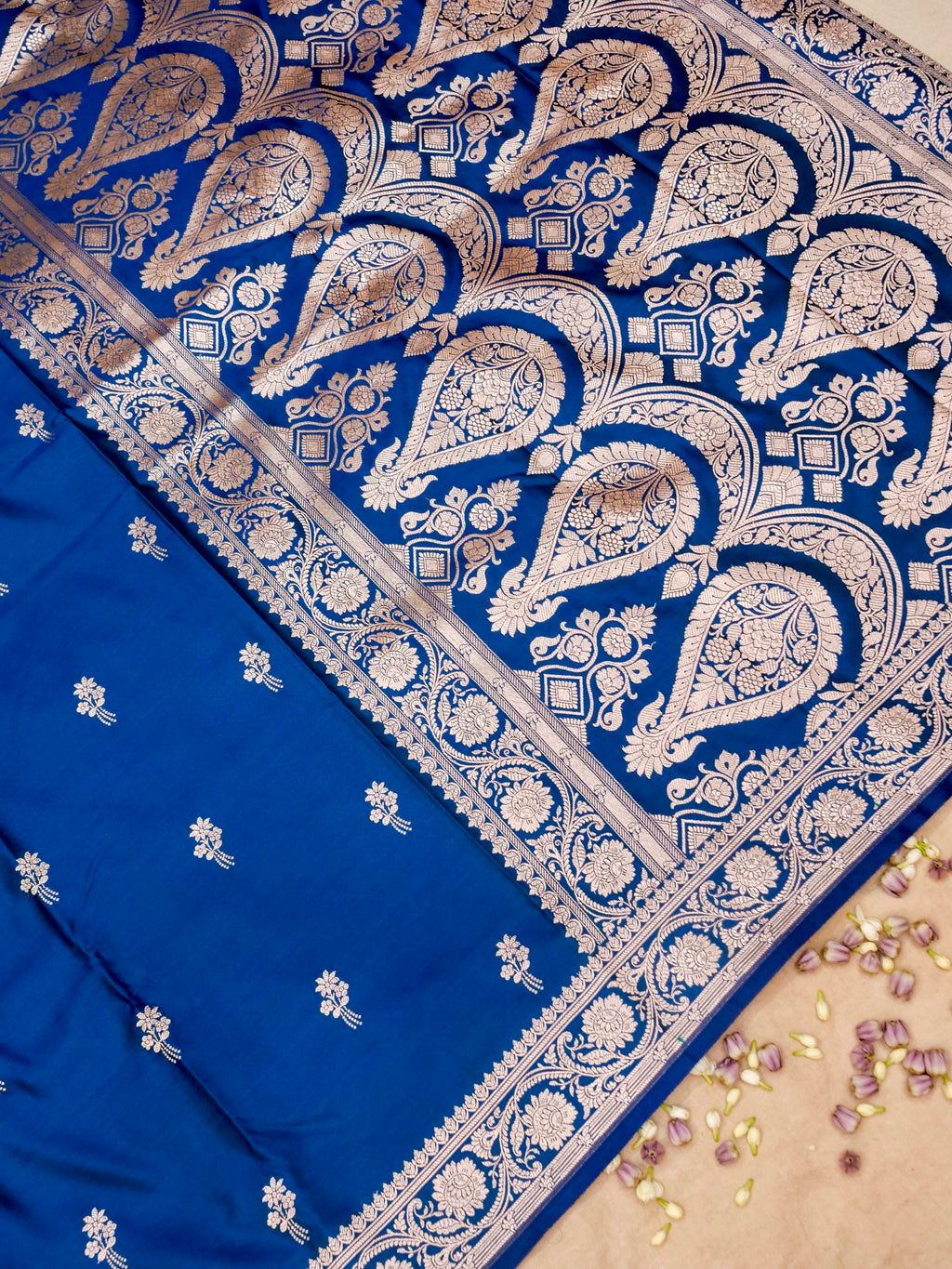 Banarasi Mashru Silk in navy blue