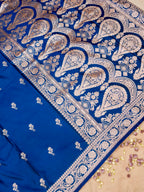 Banarasi Mashru Silk in navy blue