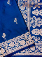 Banarasi Mashru Silk in navy blue