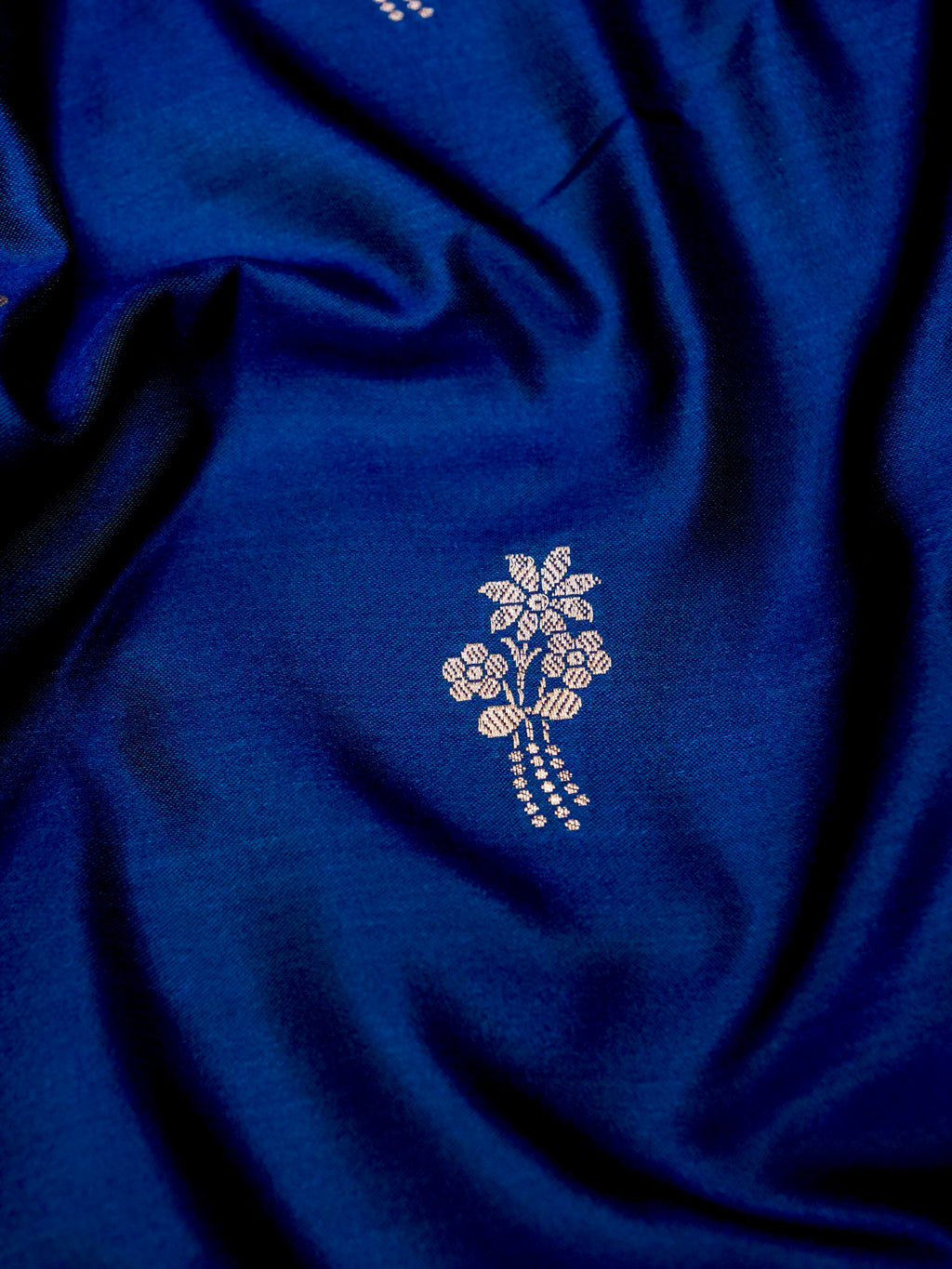 Banarasi Mashru Silk in navy blue