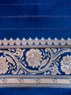Banarasi Mashru Silk in navy blue