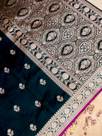 Banarasi Mashru Silk in emerald green