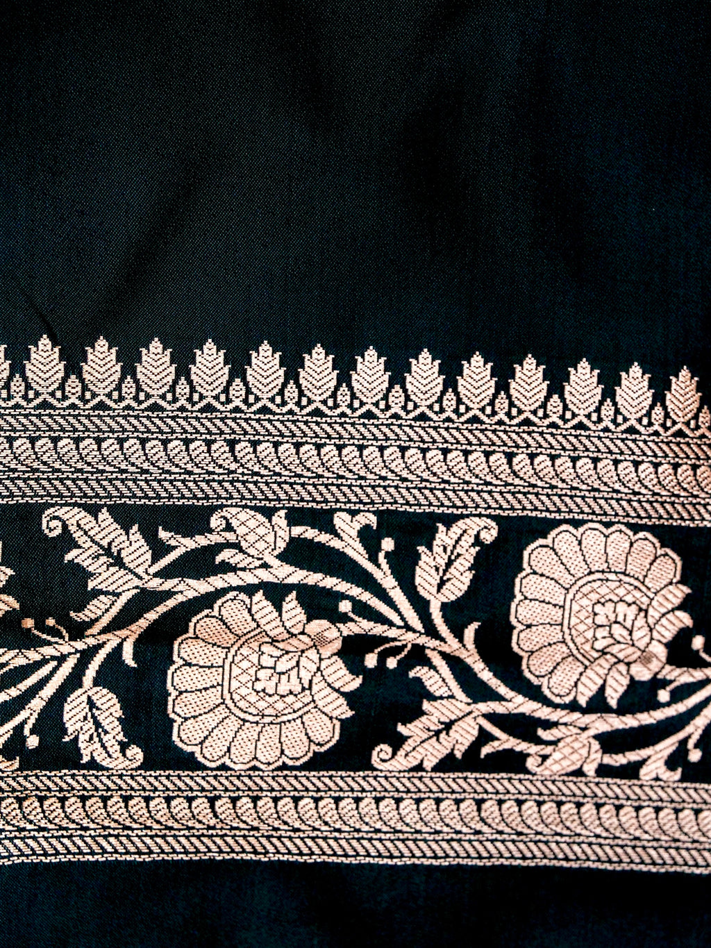 Banarasi Mashru Silk in emerald green