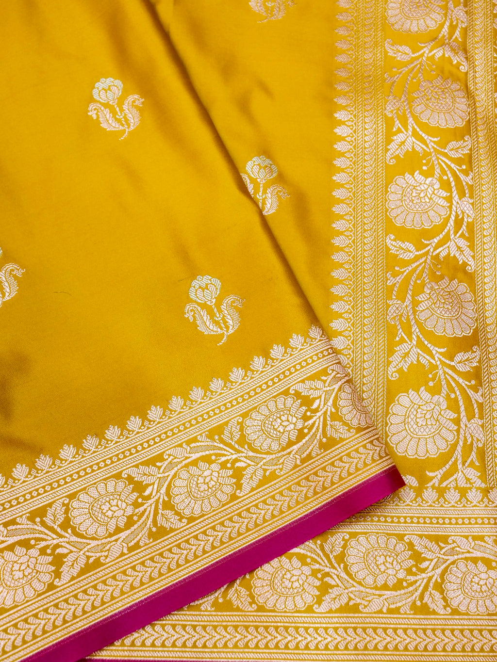 Banarasi Mashru Silk in Yellow