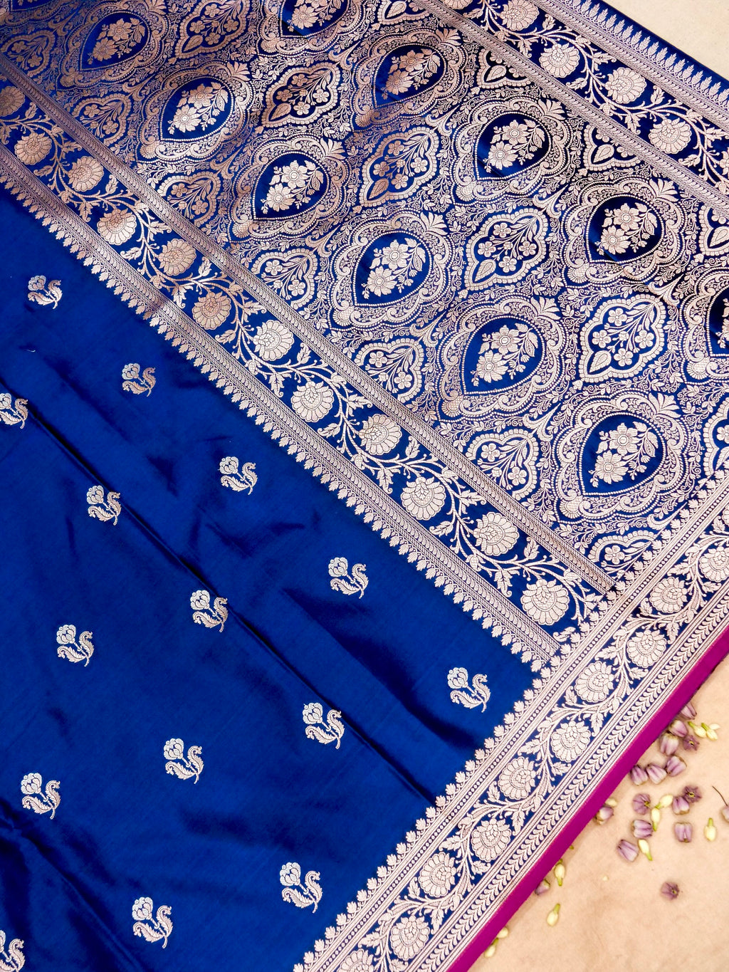 Banarasi Mashru Silk in royal Blue