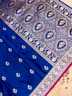 Banarasi Mashru Silk in royal Blue