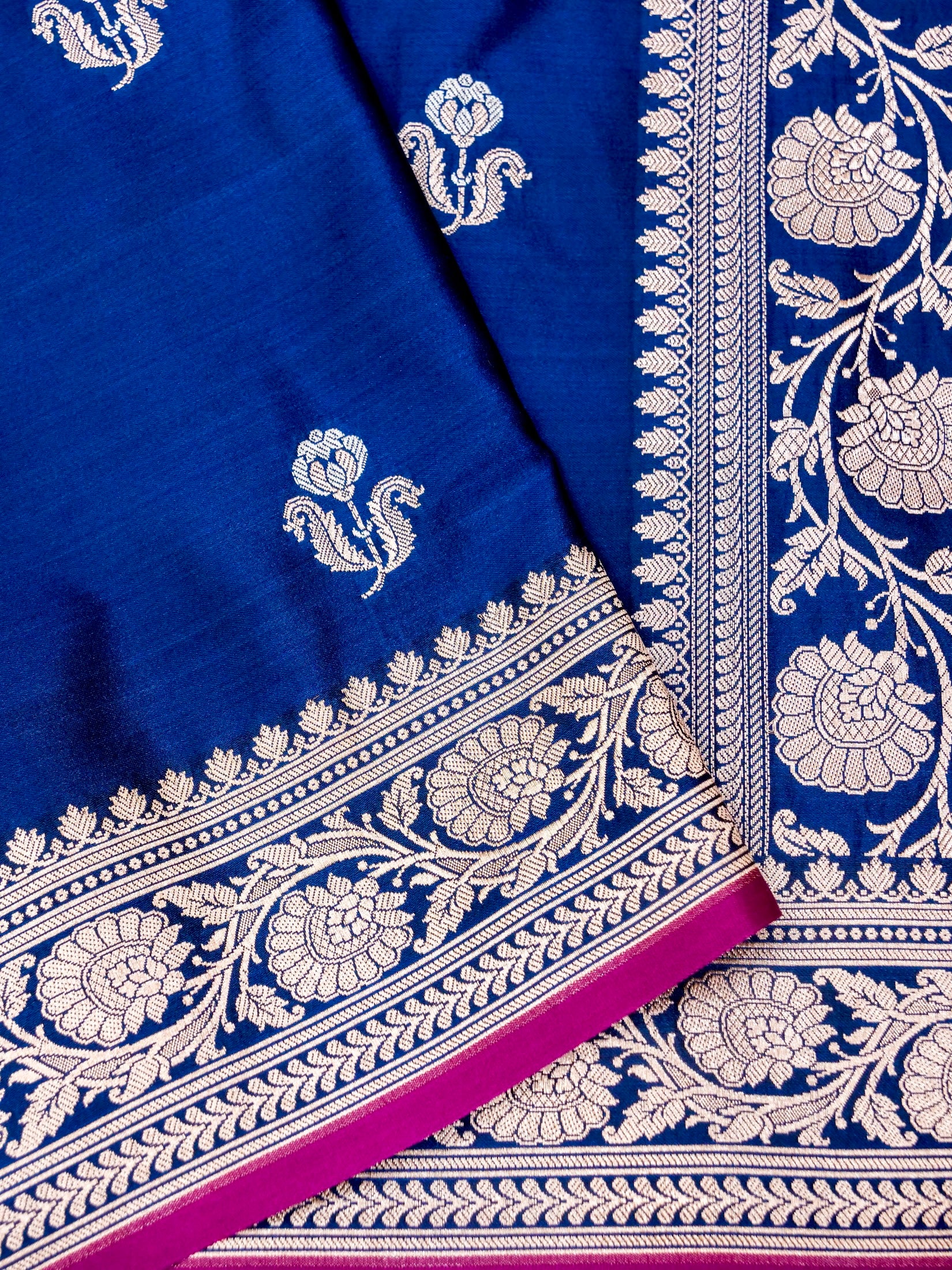 Banarasi Mashru Silk in royal Blue