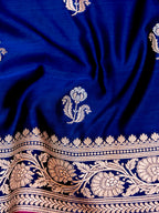 Banarasi Mashru Silk in royal Blue