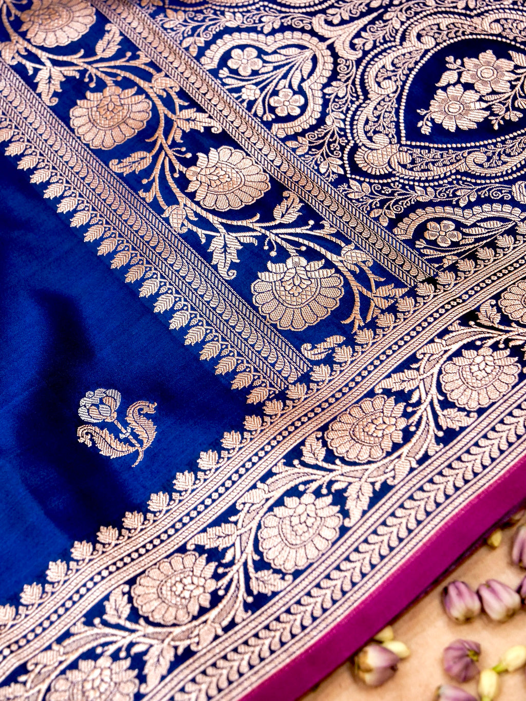 Banarasi Mashru Silk in royal Blue