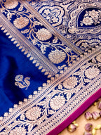 Banarasi Mashru Silk in royal Blue