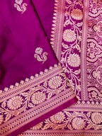 Banarasi Mashru Silk in Magenta
