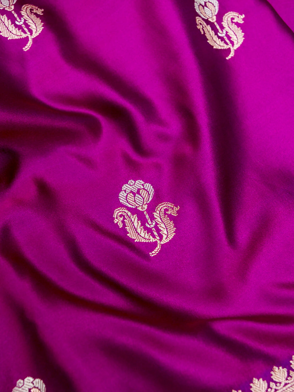 Banarasi Mashru Silk in Magenta