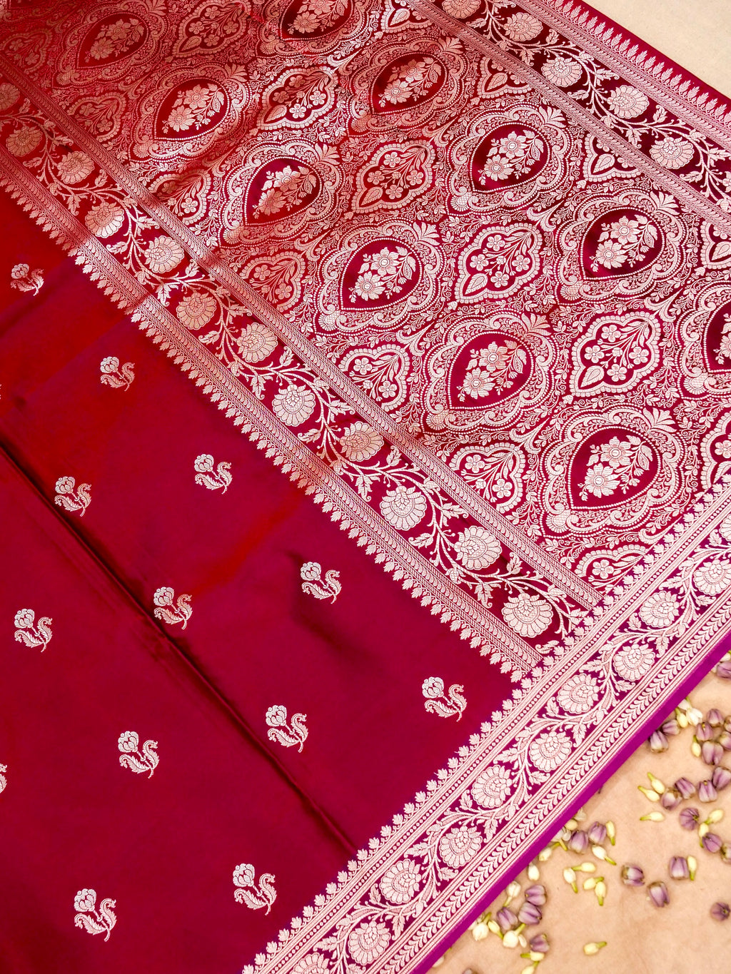 Banarasi Mashru Silk in red