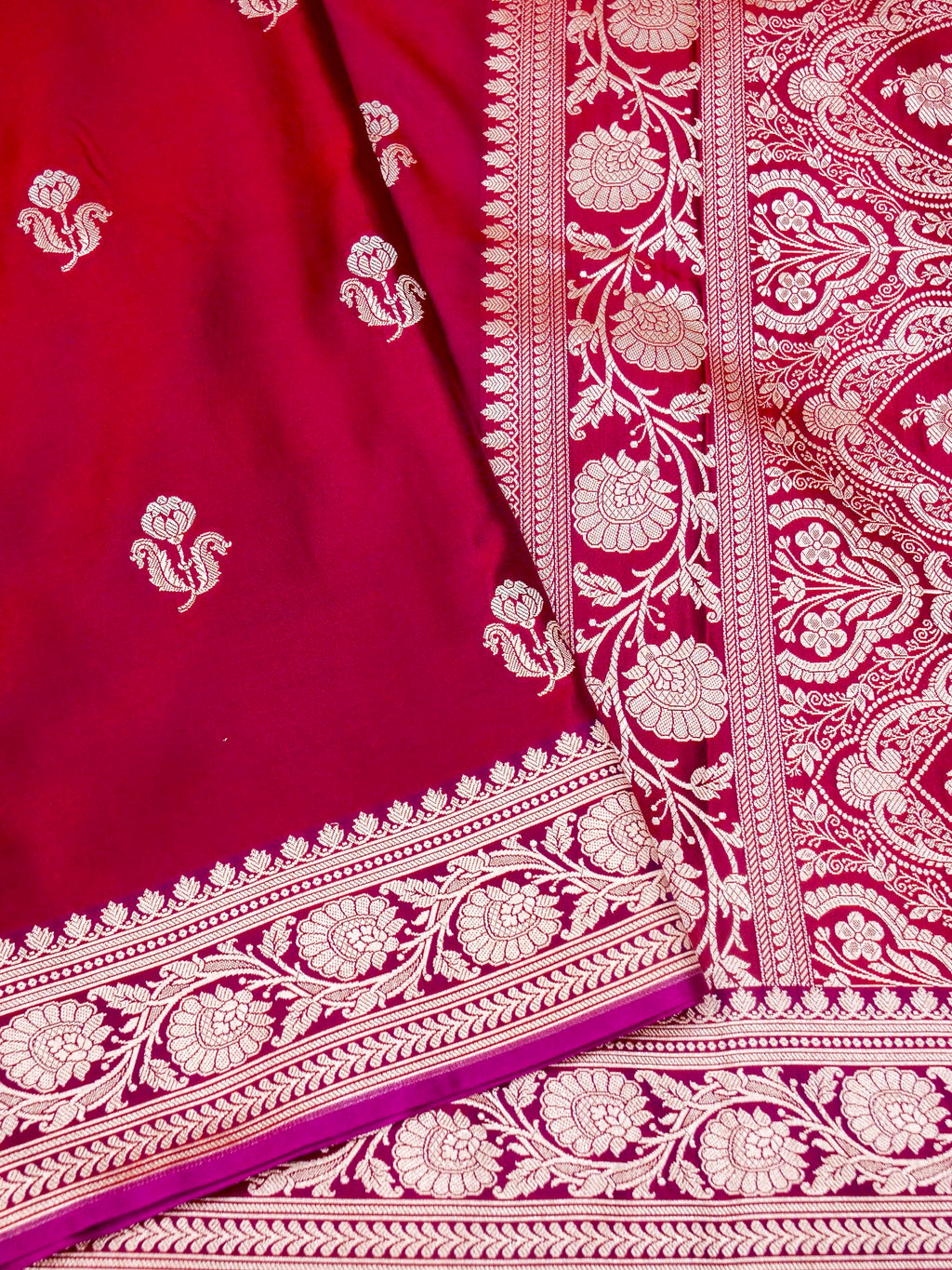 Banarasi Mashru Silk in red