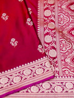 Banarasi Mashru Silk in red