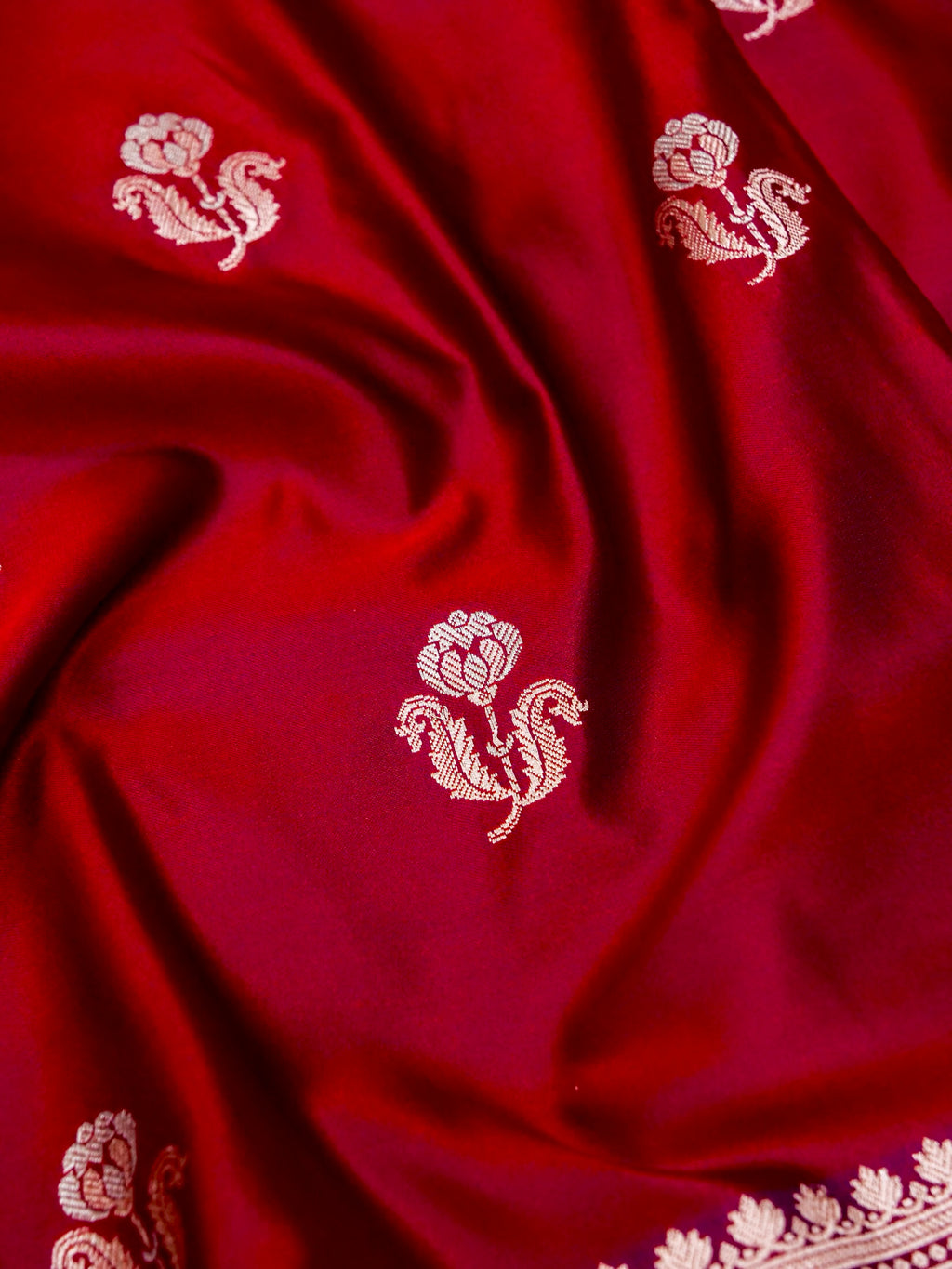 Banarasi Mashru Silk in red