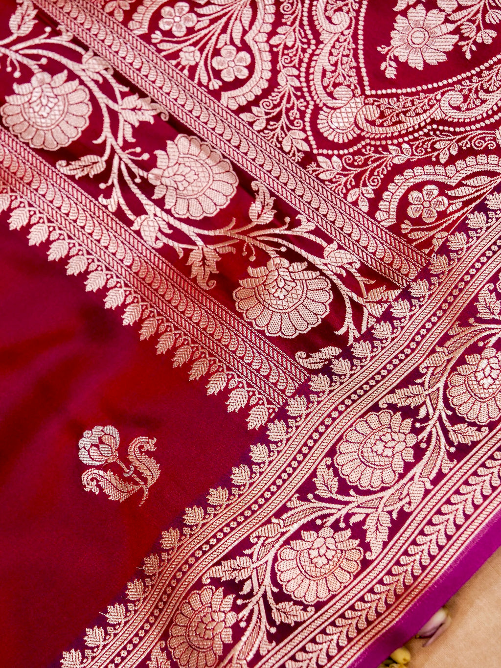 Banarasi Mashru Silk in red