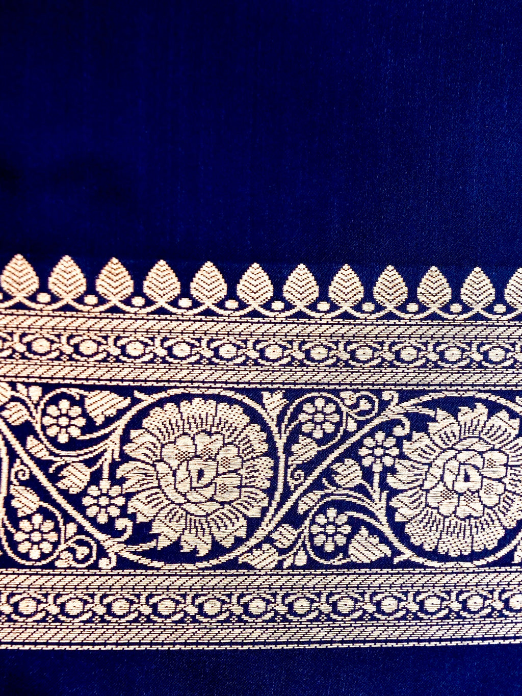 Banarasi Mashru Silk Jall in royal blue