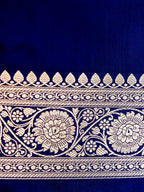 Banarasi Mashru Silk Jall in royal blue