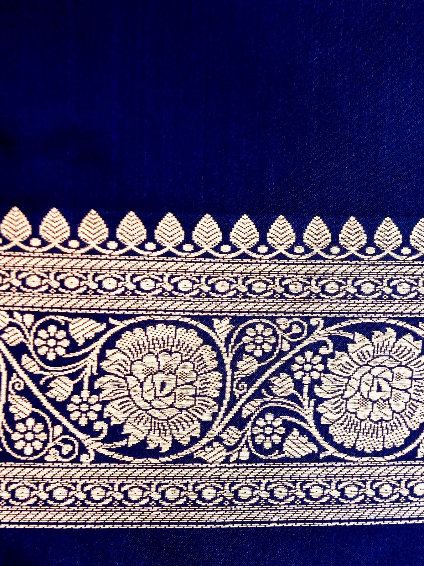 Banarasi Mashru Silk Jall in royal blue
