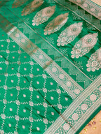 Banarasi Mashru Silk Jall in green