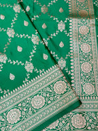 Banarasi Mashru Silk Jall in green