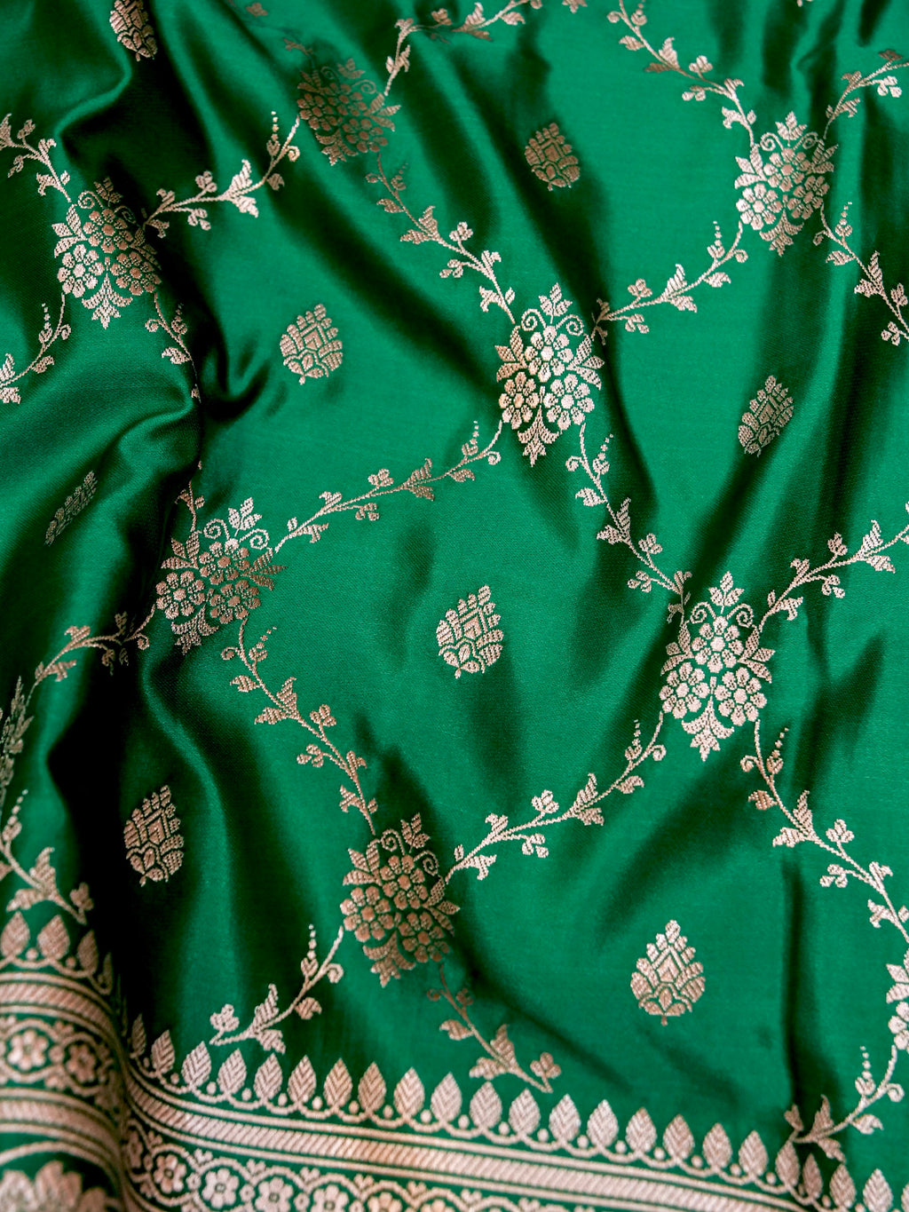 Banarasi Mashru Silk Jall in green