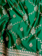 Banarasi Mashru Silk Jall in green