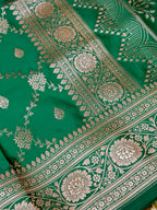 Banarasi Mashru Silk Jall in green