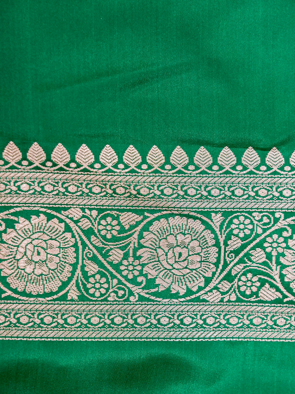 Banarasi Mashru Silk Jall in green