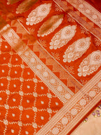 Banarasi Mashru Silk Jall in orange
