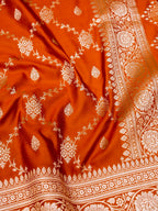 Banarasi Mashru Silk Jall in orange