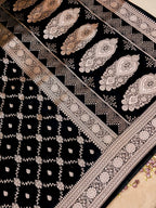 Banarasi Mashru Silk Jall in black